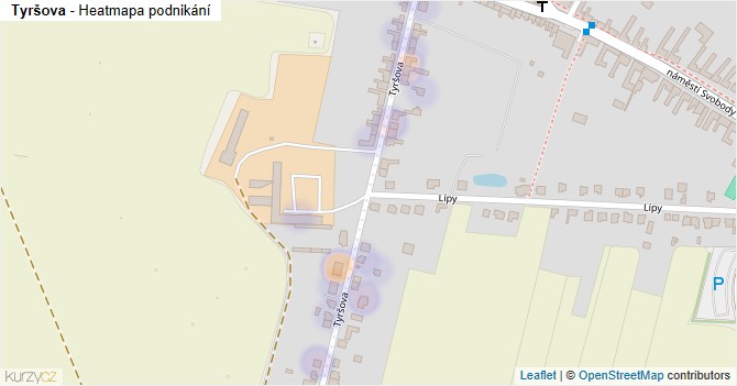 Tyršova - mapa podnikání