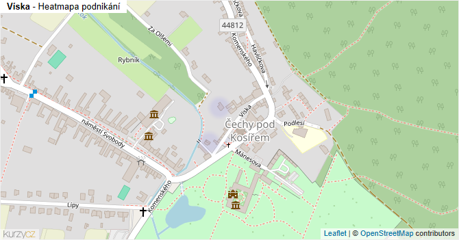 Víska - mapa podnikání