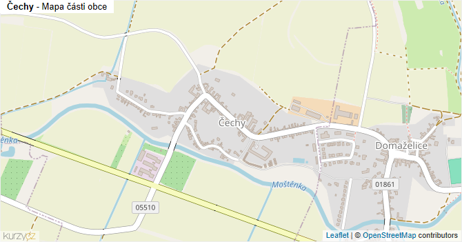 Čechy - mapa části obce