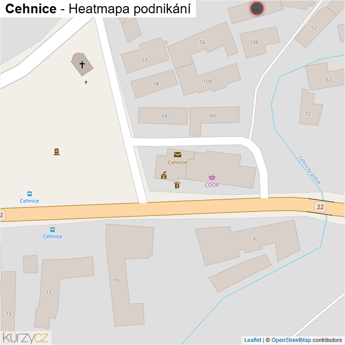 Mapa Cehnice - Firmy v obci.