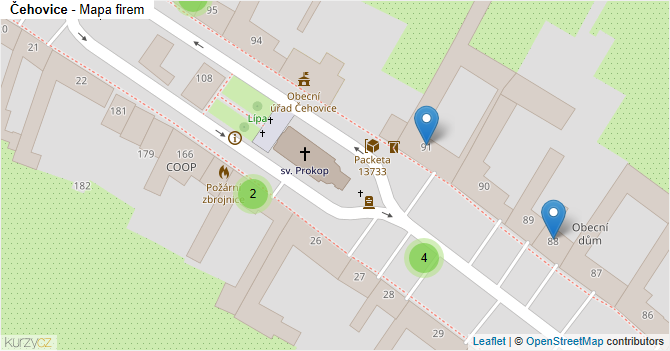 Čehovice - mapa firem
