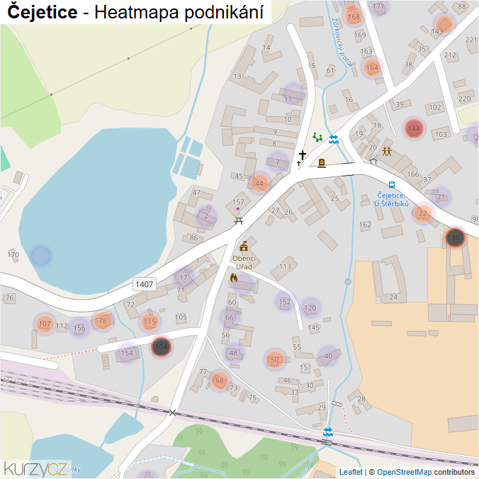 Mapa Čejetice - Firmy v části obce.