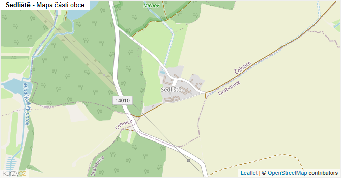 Sedliště - mapa části obce