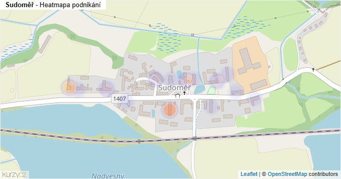 Sudoměř - mapa podnikání