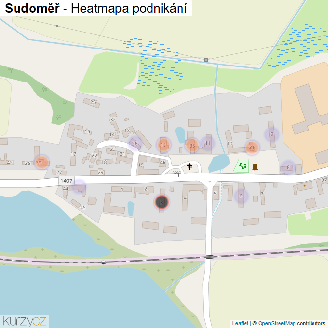 Mapa Sudoměř - Firmy v části obce.