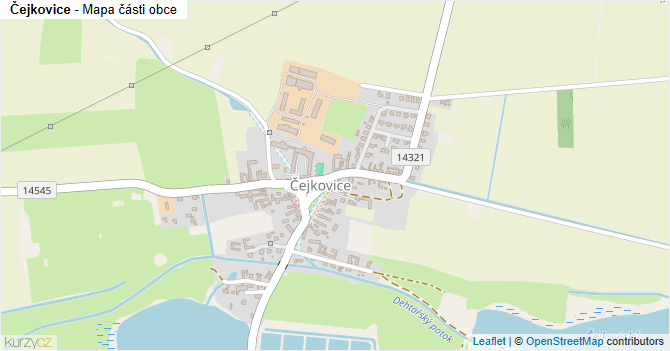 Čejkovice - mapa části obce