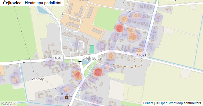Čejkovice - mapa podnikání