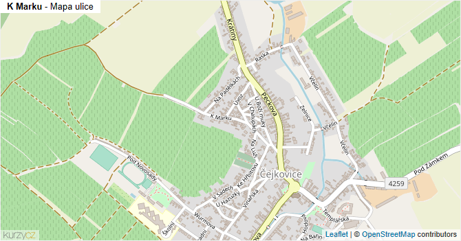 K Marku - mapa ulice