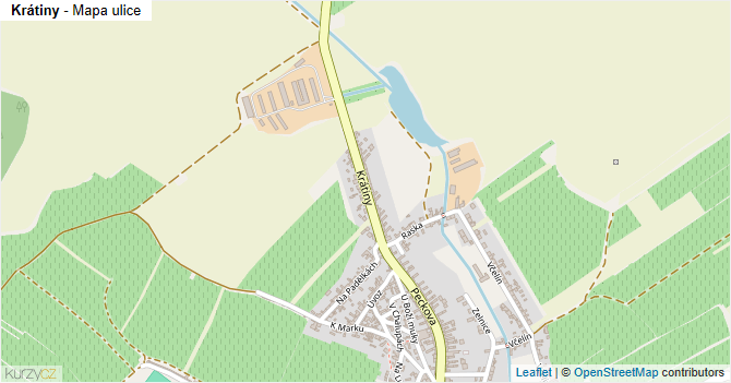 Krátiny - mapa ulice