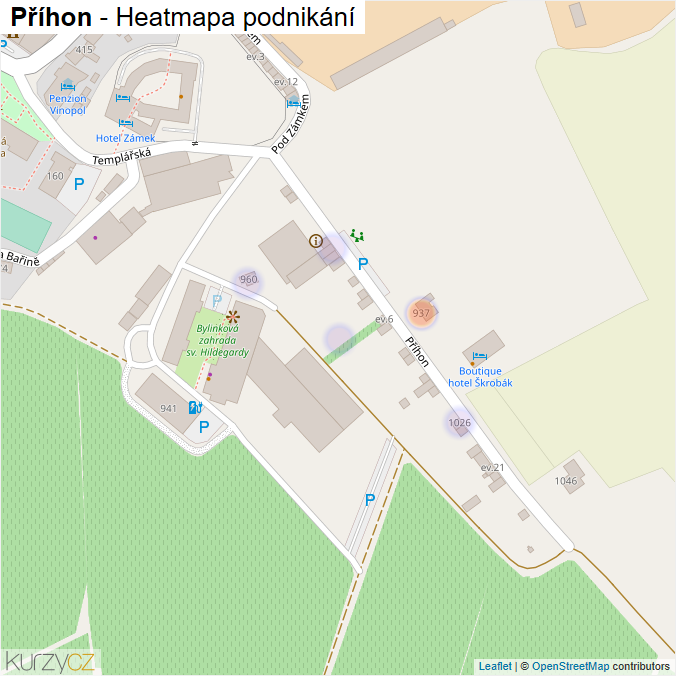 Mapa Příhon - Firmy v ulici.