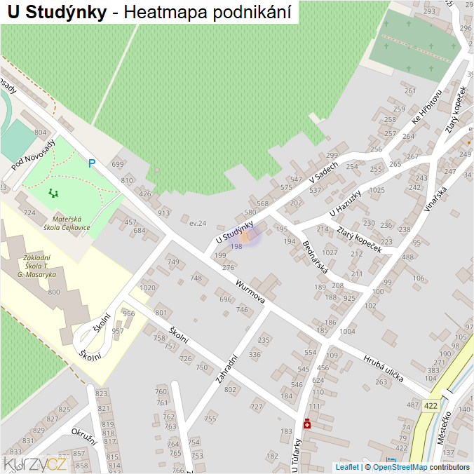 Mapa U Studýnky - Firmy v ulici.