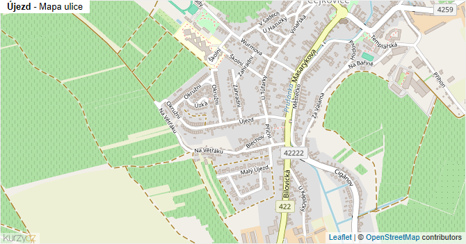 Újezd - mapa ulice