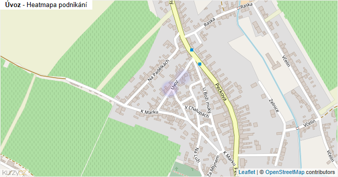Úvoz - mapa podnikání
