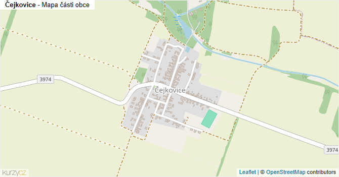Čejkovice - mapa části obce