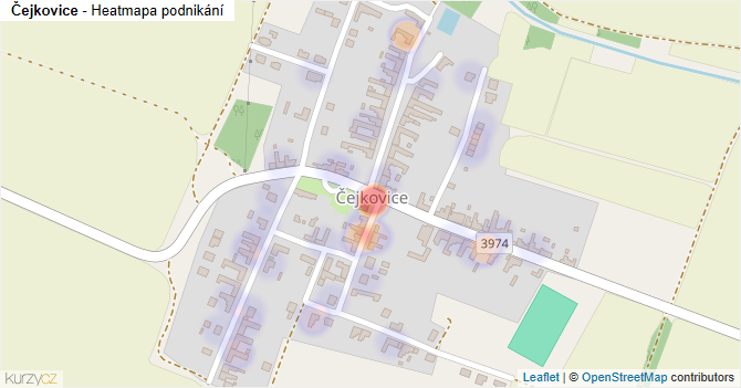 Čejkovice - mapa podnikání