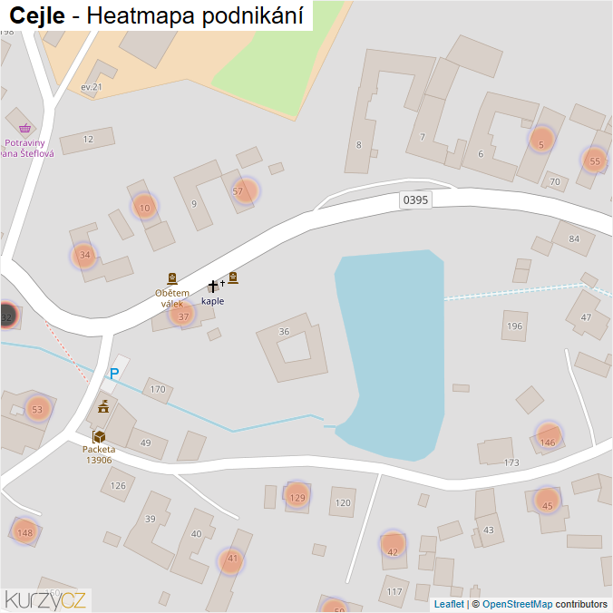 Mapa Cejle - Firmy v obci.