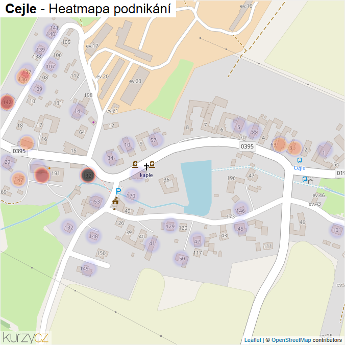 Mapa Cejle - Firmy v části obce.