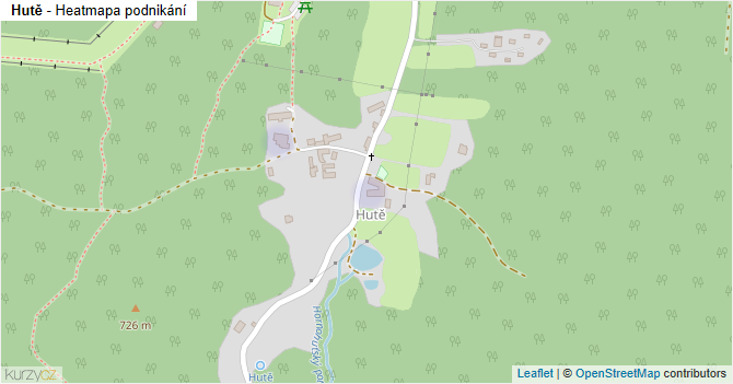 Hutě - mapa podnikání
