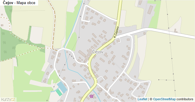 Čejov - mapa obce