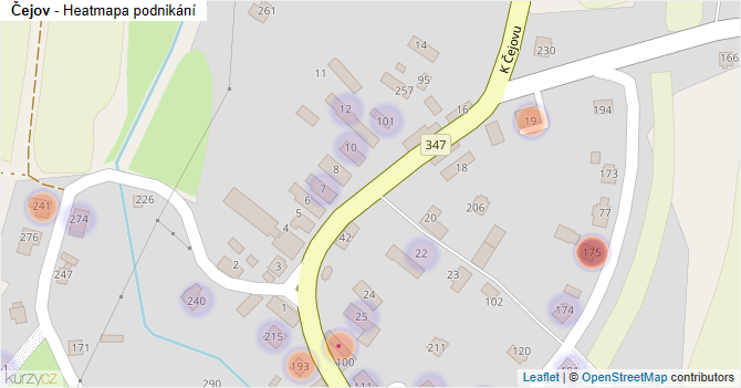 Čejov - mapa podnikání