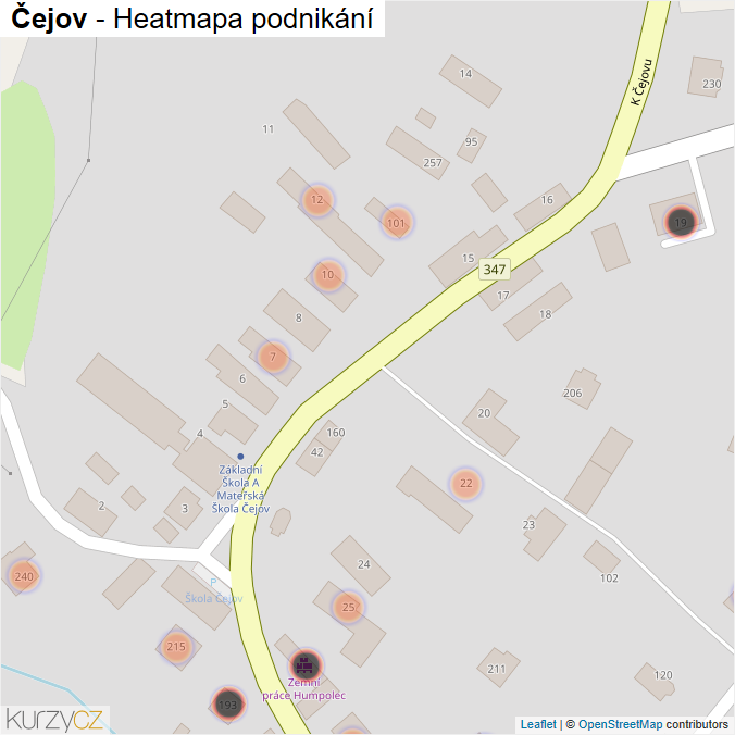 Mapa Čejov - Firmy v obci.