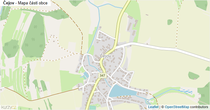 Čejov - mapa části obce