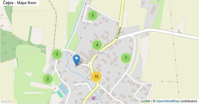 Čejov - mapa firem