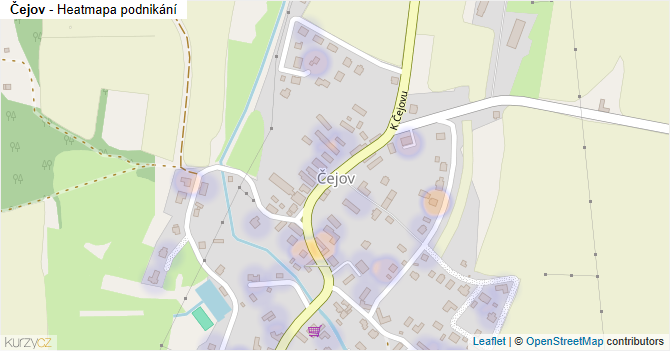 Čejov - mapa podnikání
