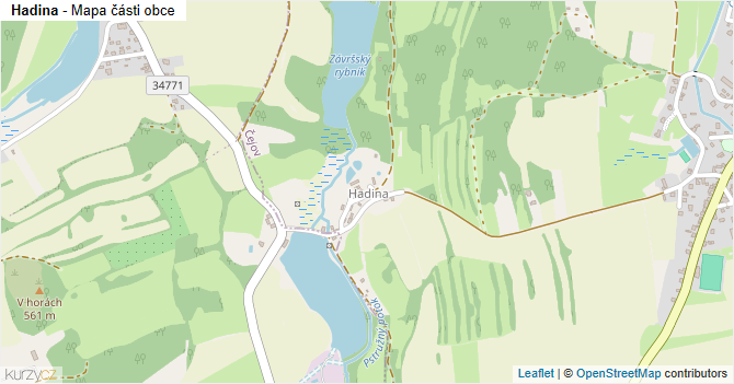 Hadina - mapa části obce