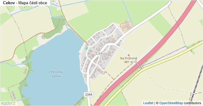 Cekov - mapa části obce