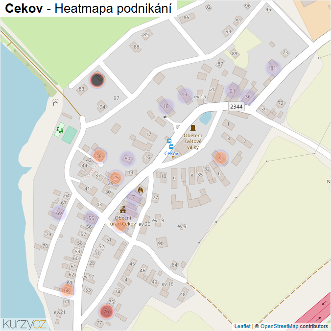 Mapa Cekov - Firmy v části obce.
