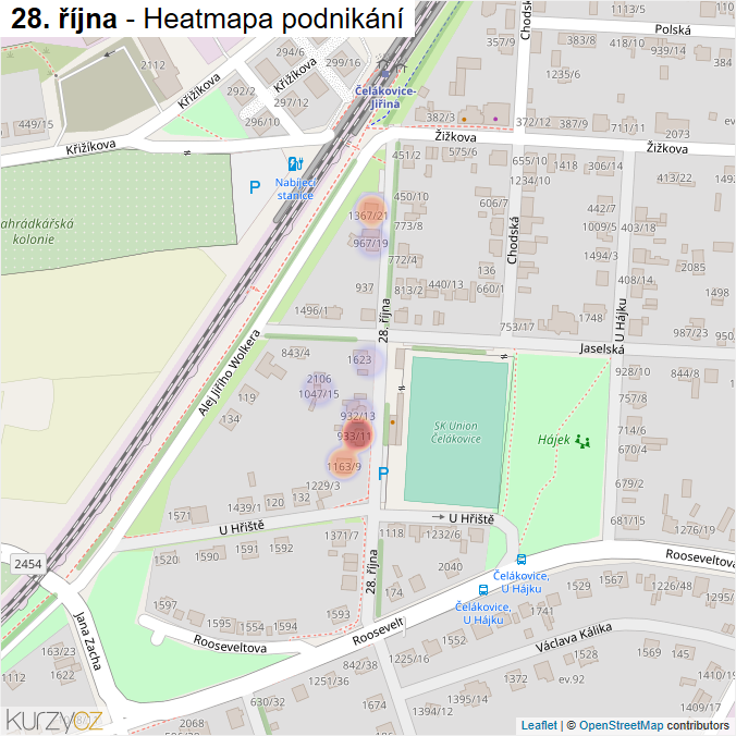 Mapa 28. října - Firmy v ulici.