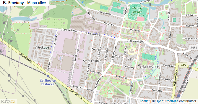 B. Smetany - mapa ulice