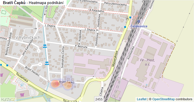 Bratří Čapků - mapa podnikání