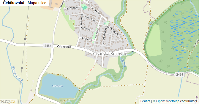 Čelákovská - mapa ulice