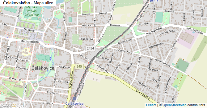 Čelakovského - mapa ulice