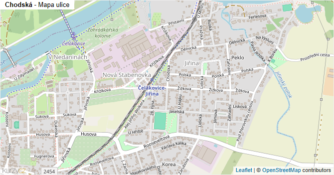 Chodská - mapa ulice