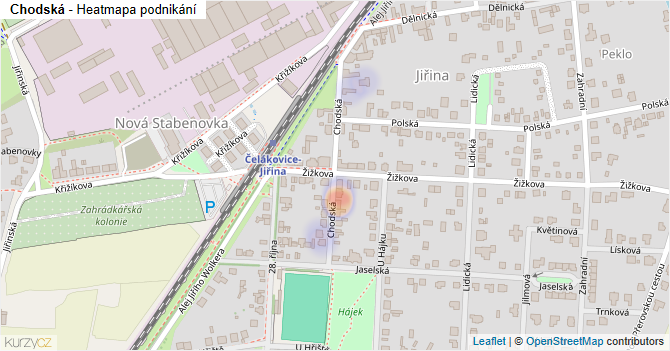 Chodská - mapa podnikání