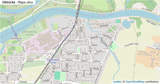 Dělnická - mapa ulice