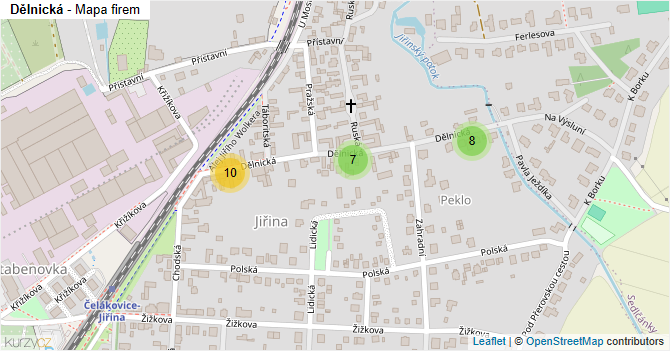 Dělnická - mapa firem