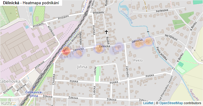 Dělnická - mapa podnikání
