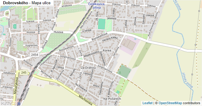 Dobrovského - mapa ulice