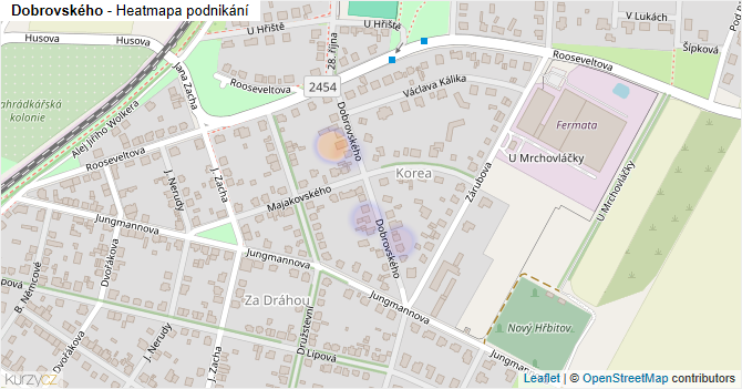 Dobrovského - mapa podnikání