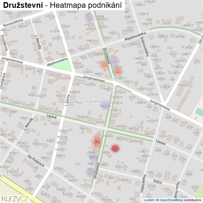 Mapa Družstevní - Firmy v ulici.