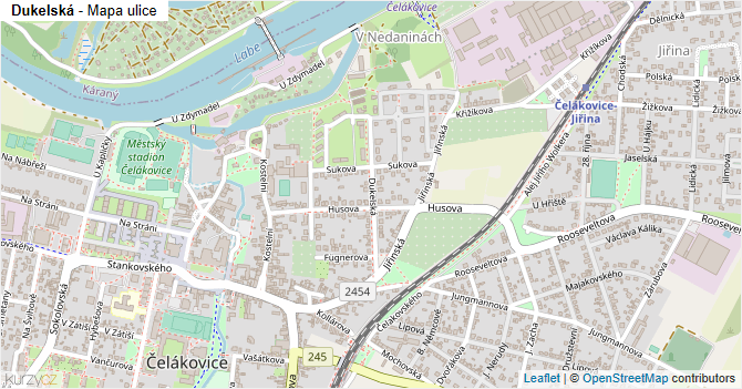 Dukelská - mapa ulice