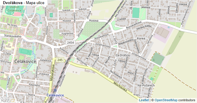 Dvořákova - mapa ulice