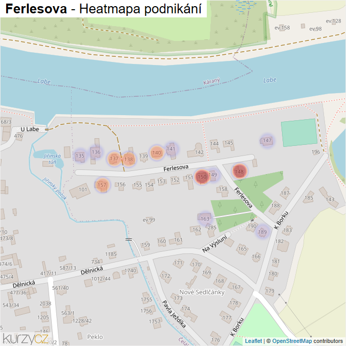 Mapa Ferlesova - Firmy v ulici.