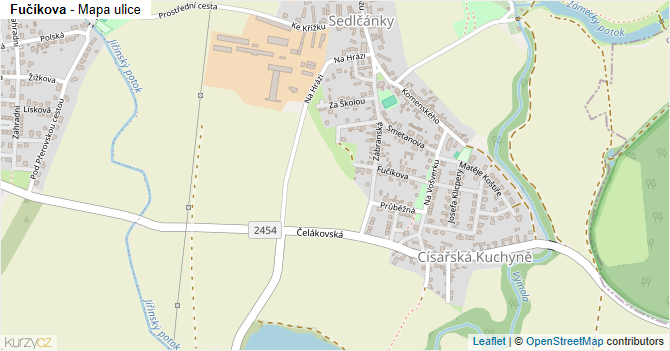 Fučíkova - mapa ulice