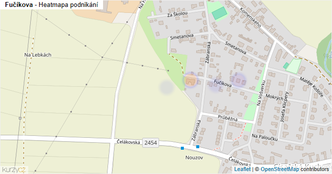 Fučíkova - mapa podnikání