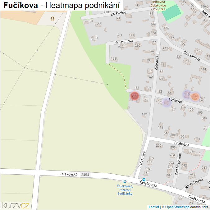 Mapa Fučíkova - Firmy v ulici.